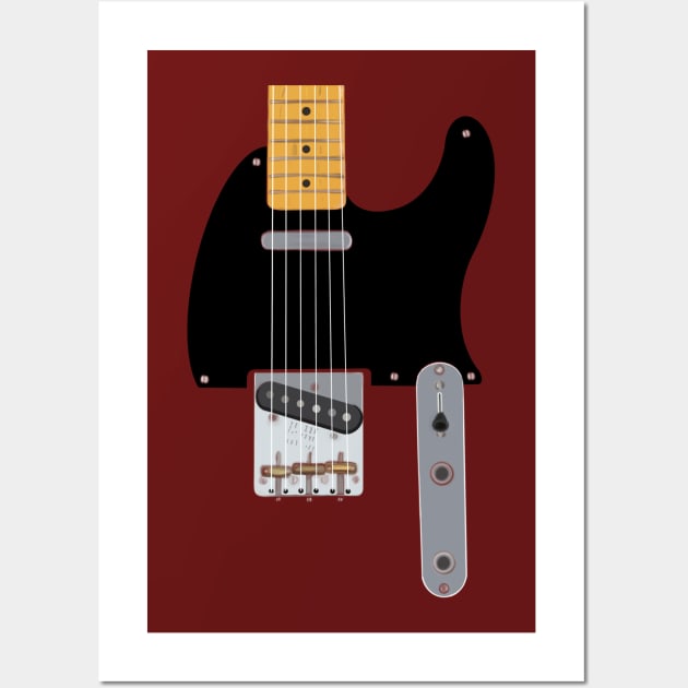 American Vintage Electric Guitar - rockstar father swag Wall Art by BrederWorks